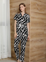 Zebra Print Cardigan Pajamas