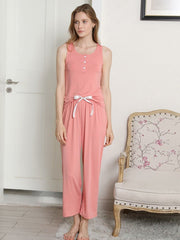 Sleeveless Vest and Trousers Home Pajamas