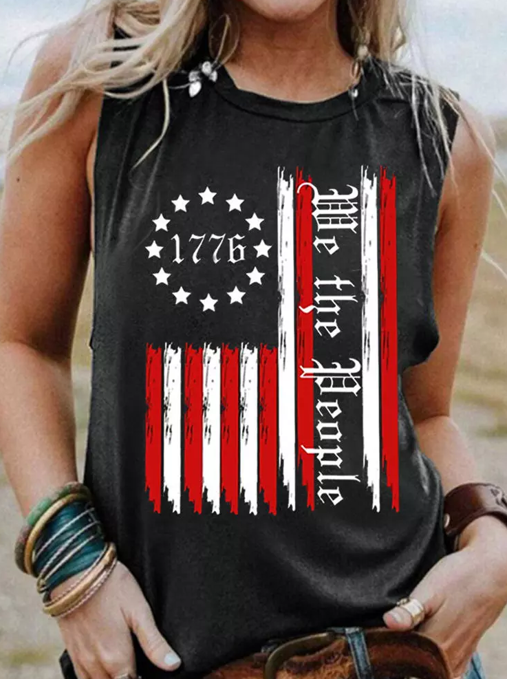 American Flag Star Striped 1776 We The People Tank