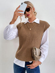 Ärmelloser Strickpullover 