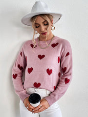 College Style Sweet Heart Sweater