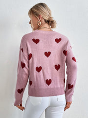 College Style Sweet Heart Sweater