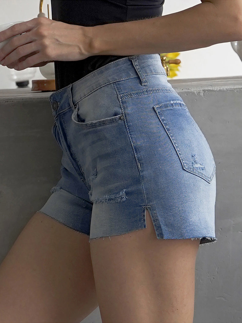 Hochelastische Jeansshorts 