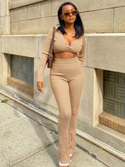 Micro Flared Pants Two-piece Suit