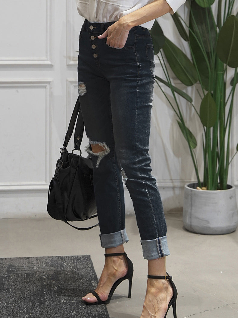 Street Style Denim Trousers