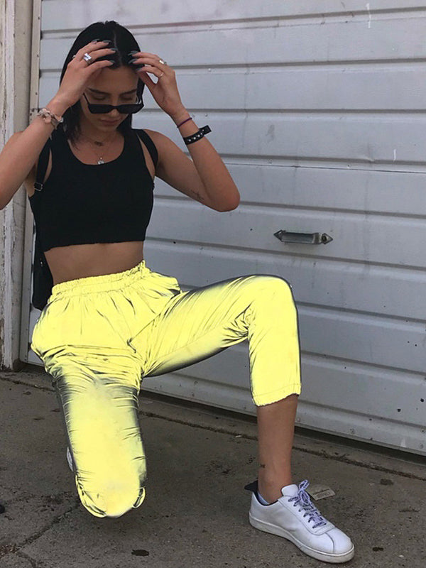 Reflective Cropped Trousers