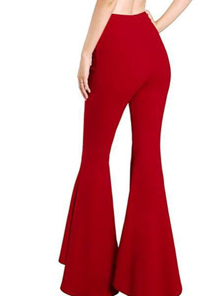 Elastic High-waist Fashion Flared Trousers