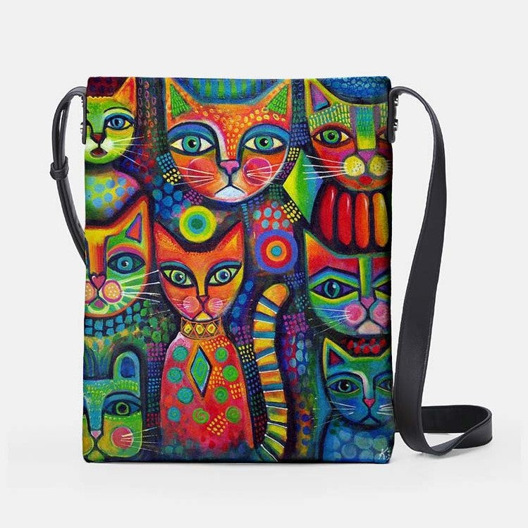 Retro double-sided color printing abstract picture female bag