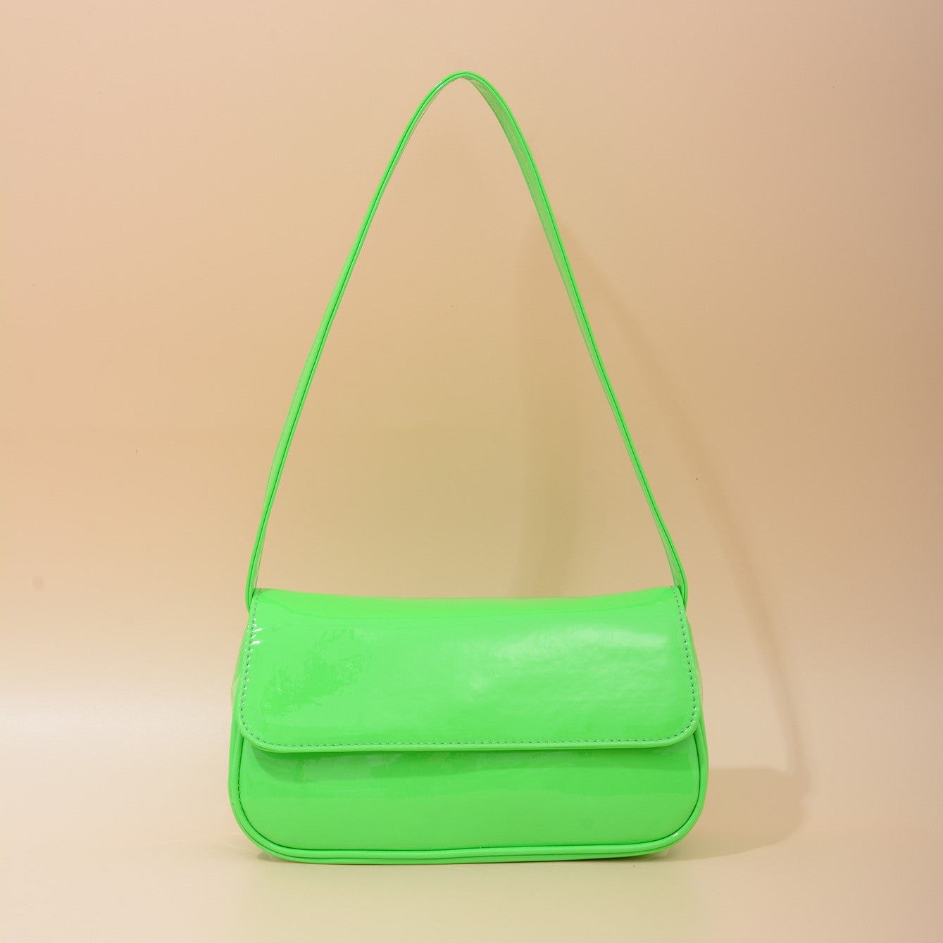 Baguette underarm bag candy color patent leather one-shoulder female bag