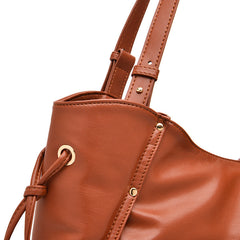 Large-capacity single-shoulder soft leather handbags