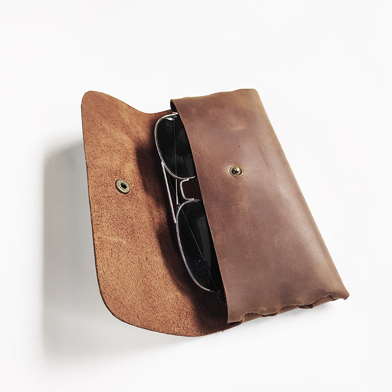 Simple cowhide wallet mobile phone glasses bag