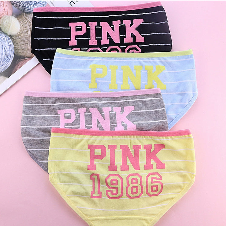 4pack Letter Cute Panty Set