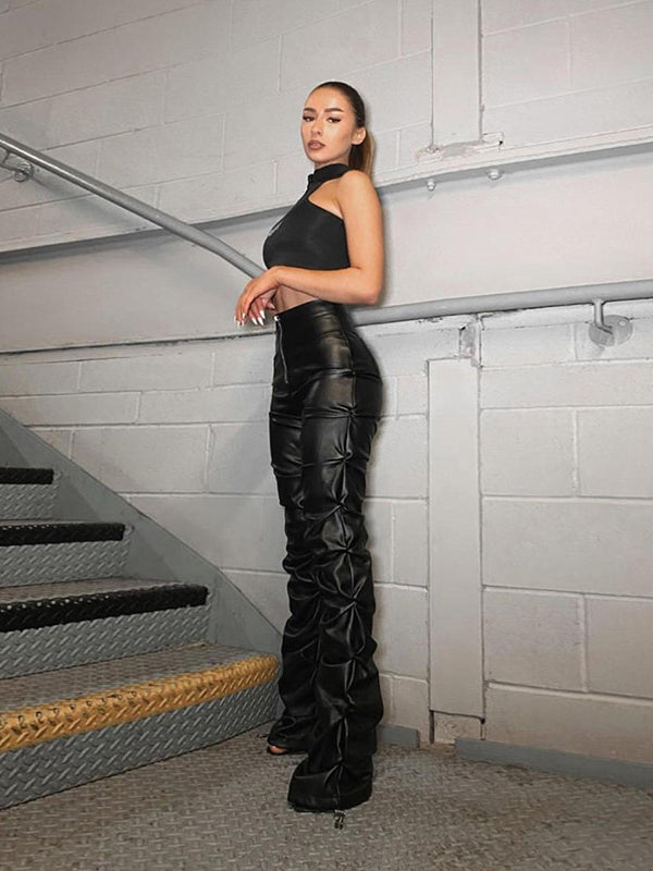 Faux Leather Trousers