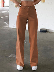 Solid Color Straight Casual Pants