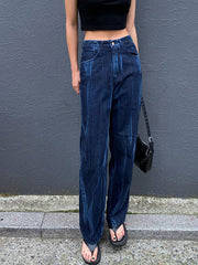 Vintage Blue Tie-Dye High-Rise Loose  Jeans