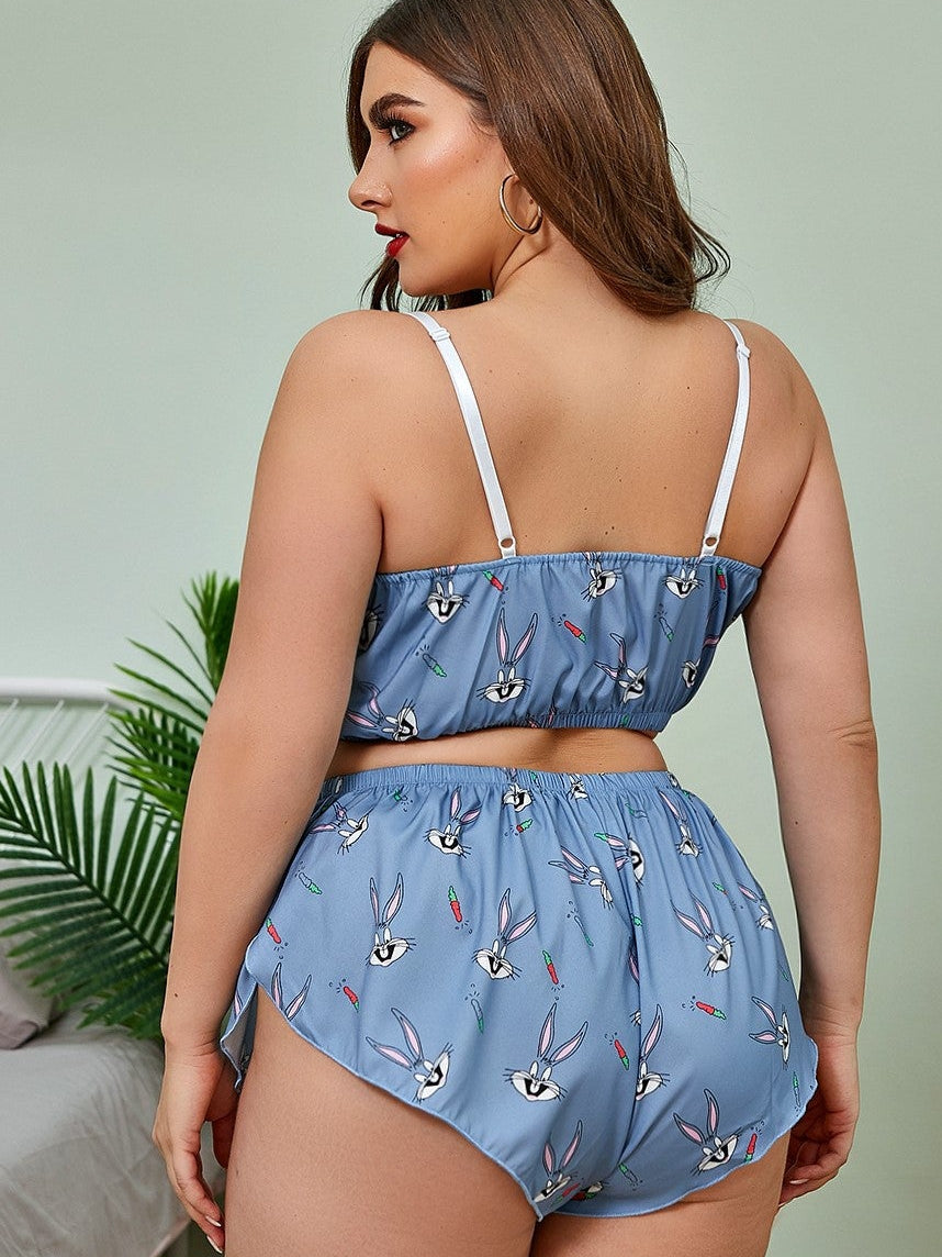 Girly Cute Print Sexy Pajamas Set