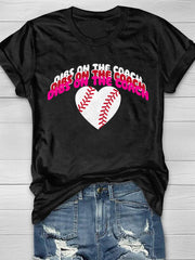 Baseball Vintage Print Short Sleeve T-Shirt