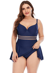 Plus One Piece Swimsuit Solid Swimsuit