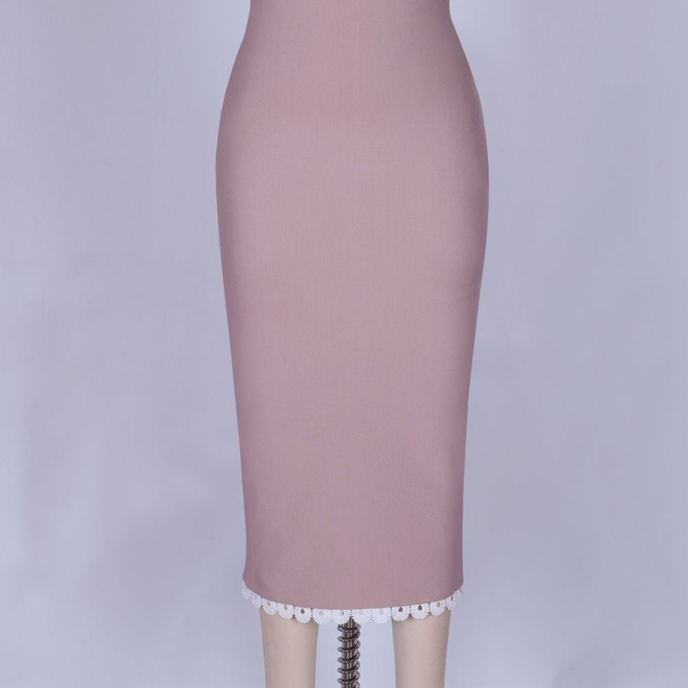 Strappy Sleeveless Frill Over Knee Bandage Dress PZ19194