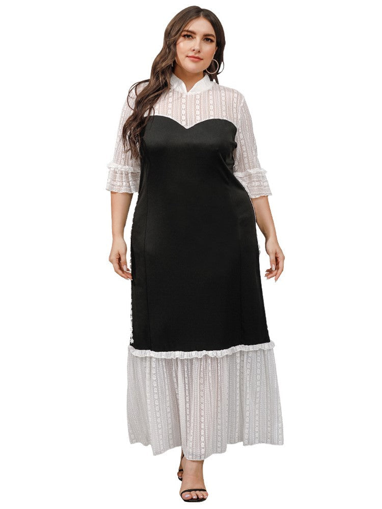 Lace Stitching Loose Temperament Dress