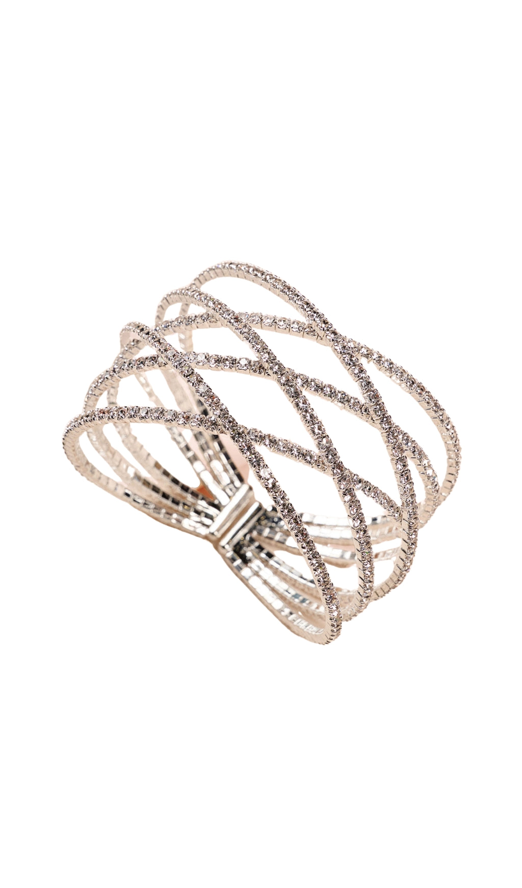 Silver Diamante LayeRed Cuff Bracelet