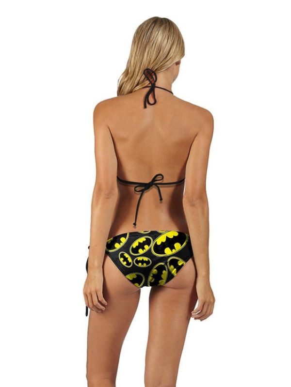 Sexy Print Strappy Bikini Swimsuit