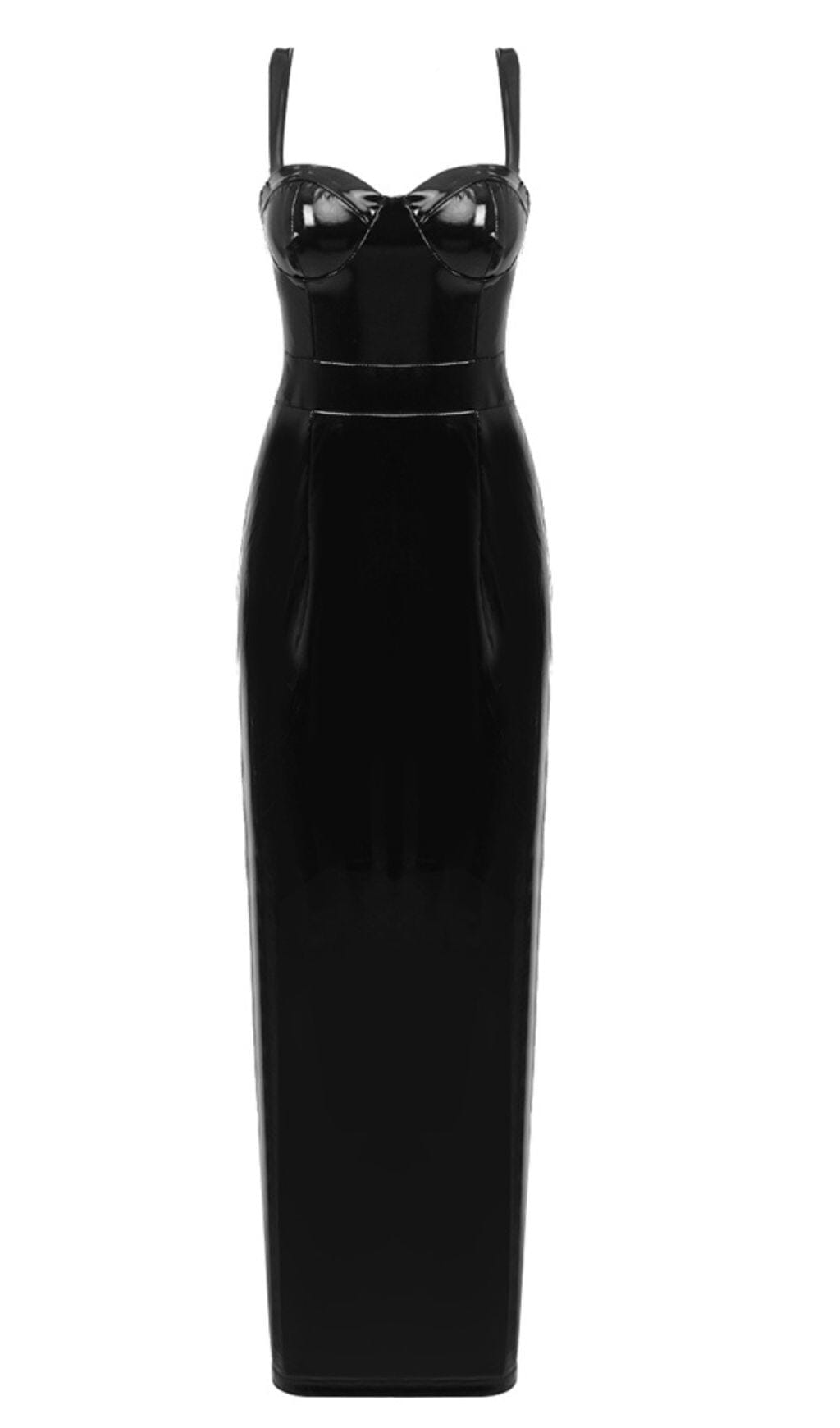 Bandeau-Maxikleid mit Trägern in Schwarz