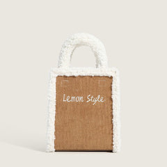 Corduroy Lamb Wool Bag