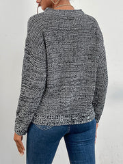 Round Neck Mixed Color Sweater