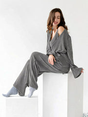 Pit Corduroy Camisole Nightgown Trousers Three-piece