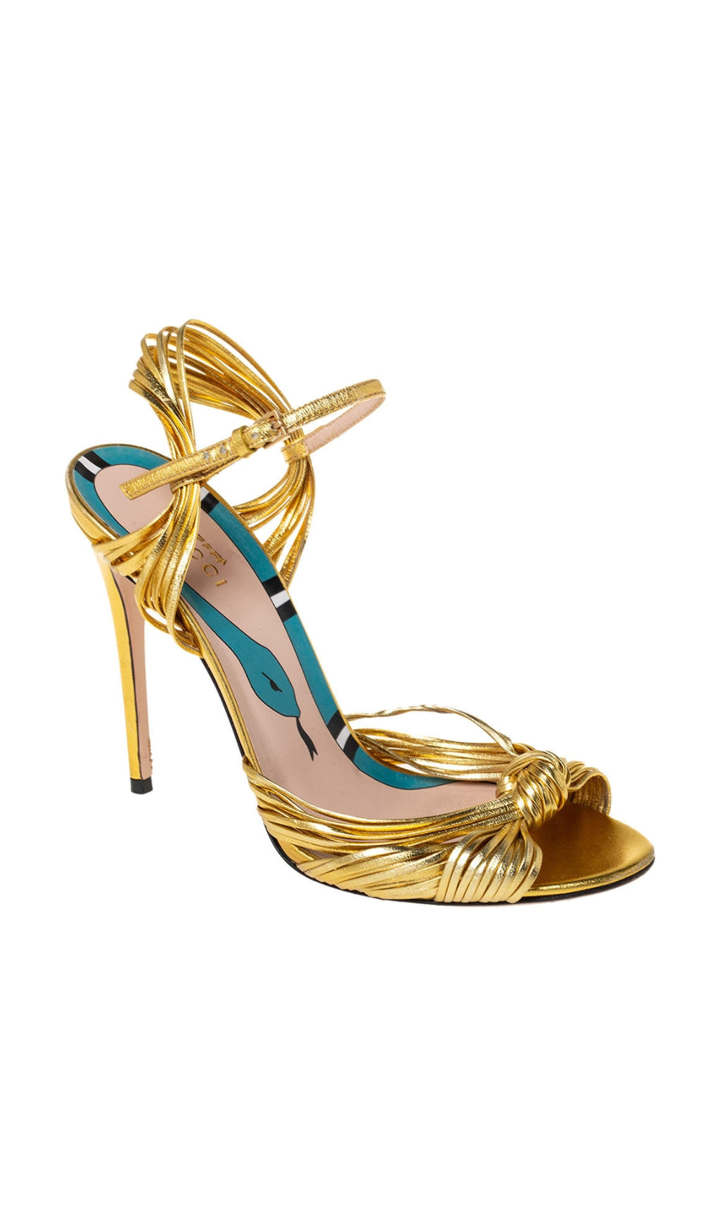 Riemchensandalen mit Absatz in Gold