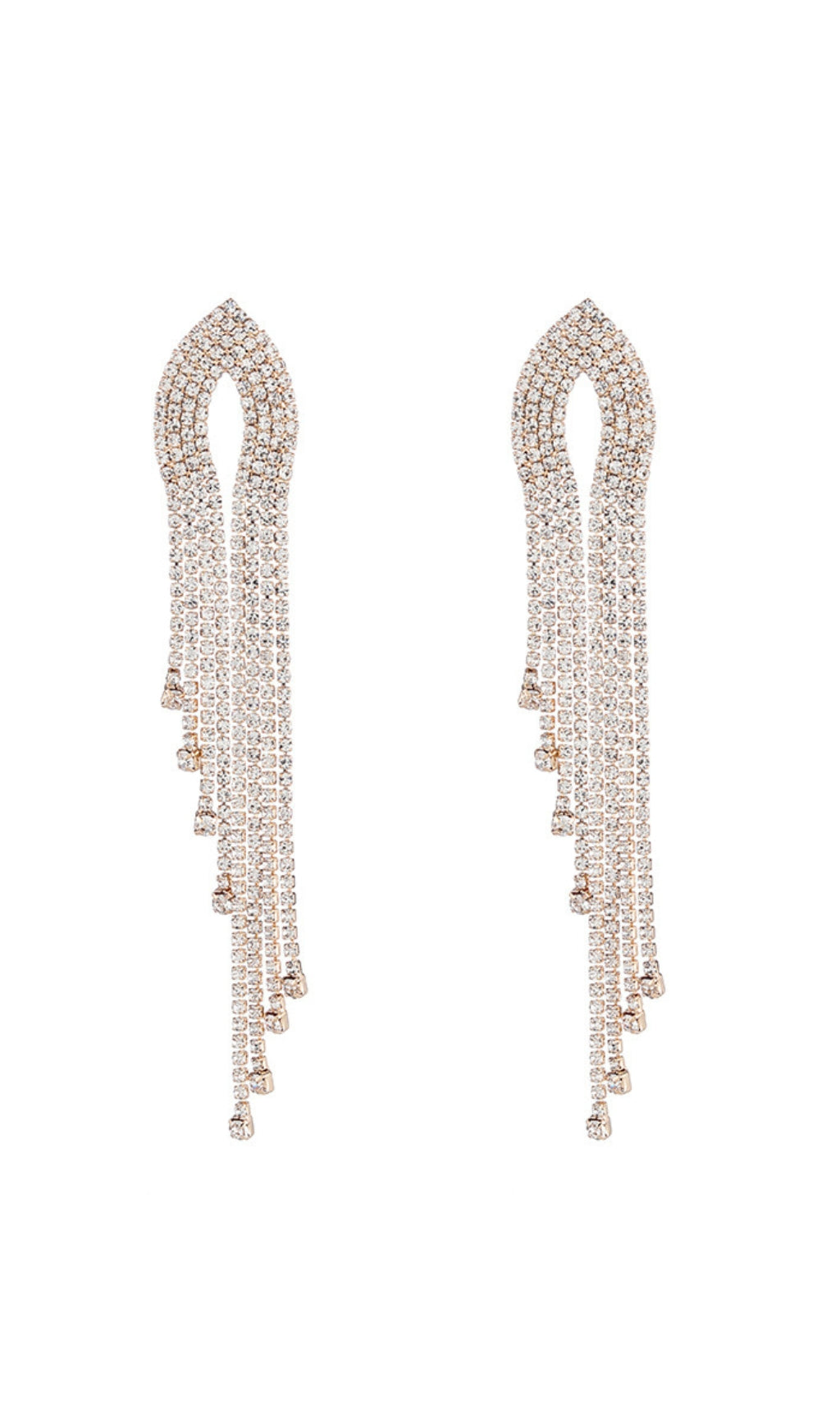 Silver Diamante Tassel Earrings