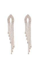 Silver Diamante Tassel Earrings