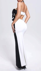 Strapless Cut Out Maxi Dress