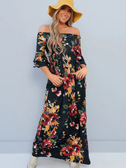 One-shoulder print sexy dress