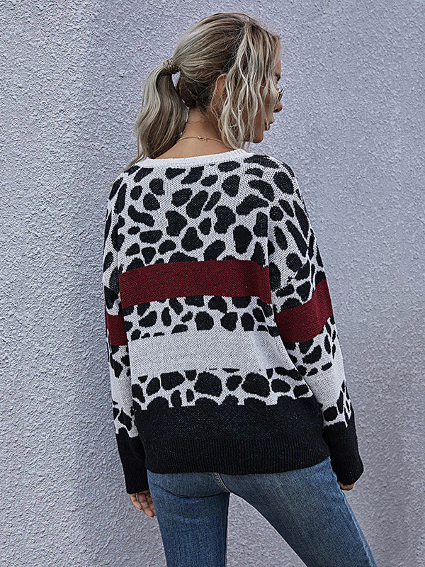 Leopard Print Knit Sweater