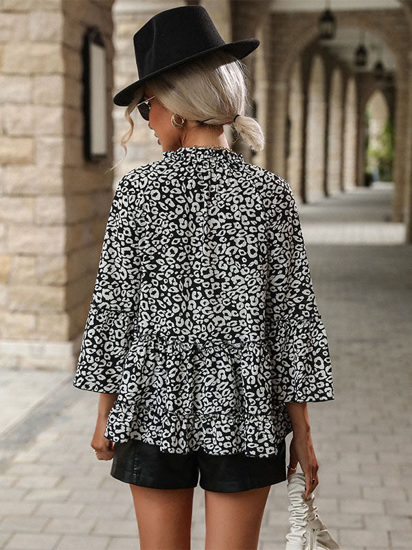 Camisa estampada con estampado de leopardo 