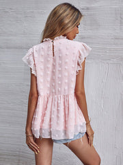 Ruffle Solid Color Shirt