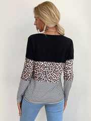 Leopard Print Pullover Loose T-shirt