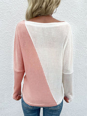 One-neck Pink Knit Sweater