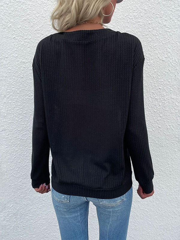 V-neck Long Sleeve Knitwear