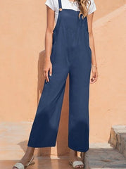 Vintage Casual Strap Wide-leg Trousers