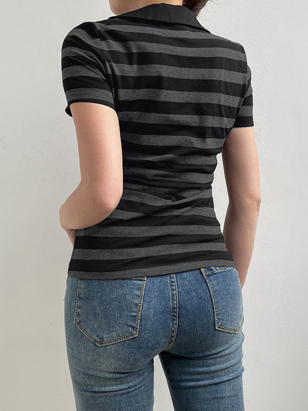 V-neck Striped T-shirt