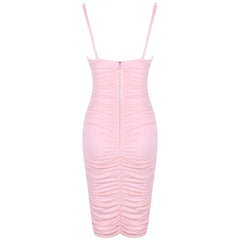 Strappy Sleeveless Cutout Over Knee Bodycon Dress HI1071