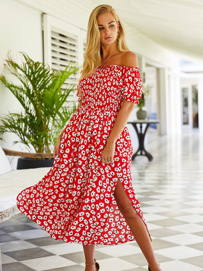 Printed style long  Dress