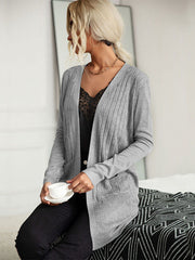 Solid Color Twist Cardigan Sweater