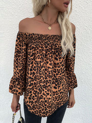 Camisa de gasa con estampado de leopardo 