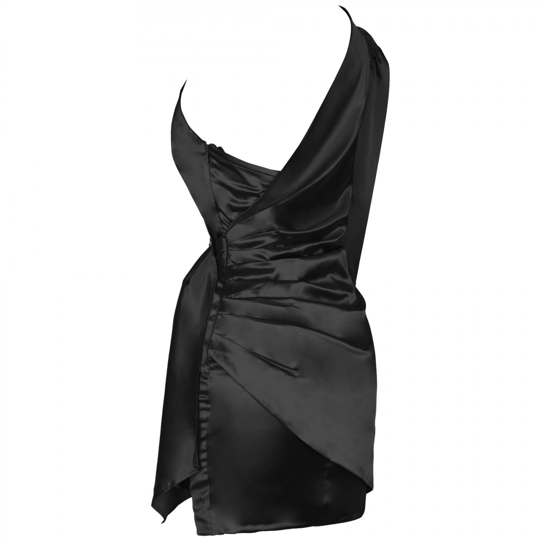 Vestido mini ajustado asimétrico de manga larga con un solo hombro HI1105