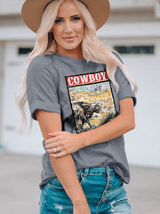 T-Shirt mit Cowboy Country-Grafikdruck 