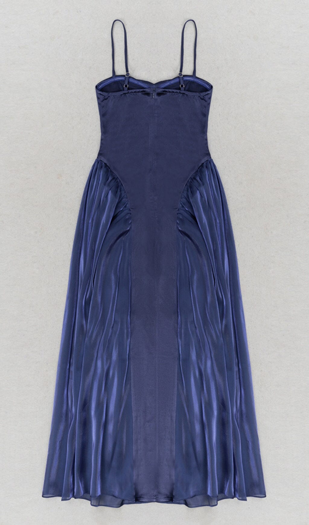 Waist-Tightening Mesh Maxi Dress in Royal Blue